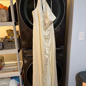Elegant Cream Satin Gown